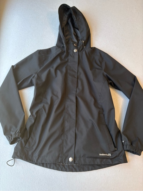 Avalanche Jackets & Blazers - Avalanche Women’s Black Hooded Rain Jacket Packable Windbreaker Sz S